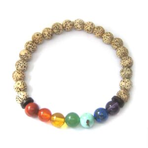 Bracelet 7 Chakras Graines de Bodhi naturelles