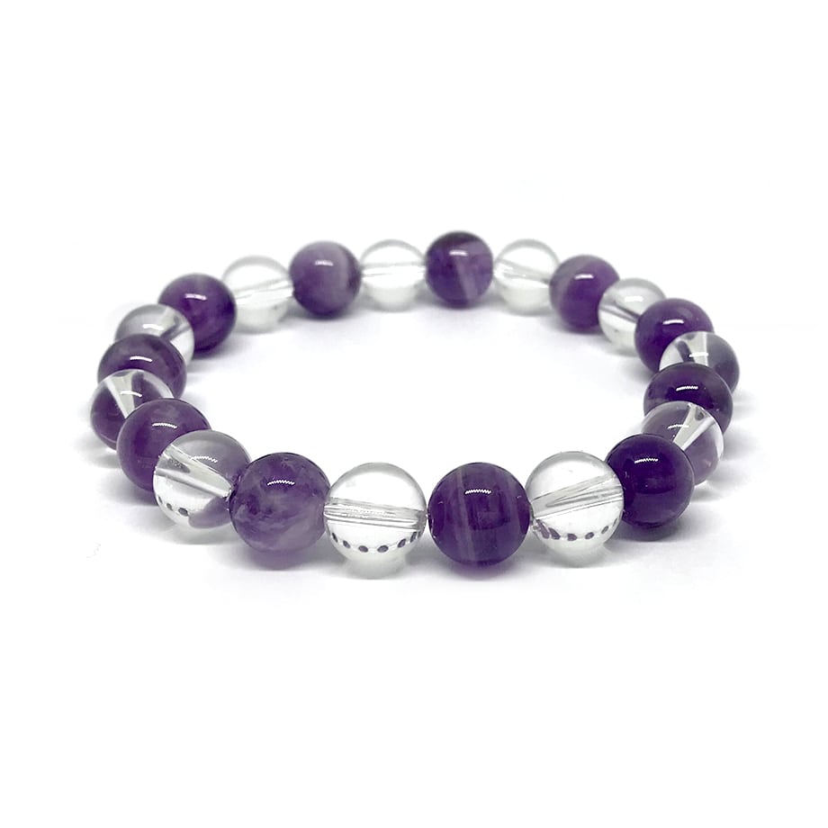 Bracelet Améthyste Chevron Cristal de roche