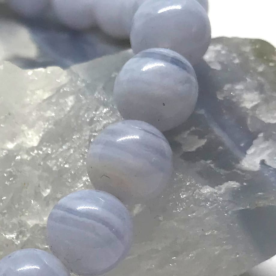 Bracelet Calcédoine bleue (Agate dentelle bleue)