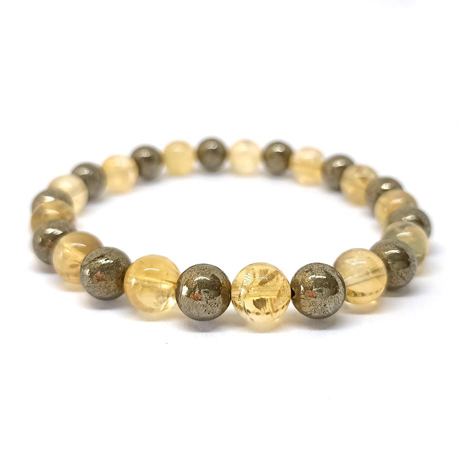 Bracelet Citrine, Pyrite