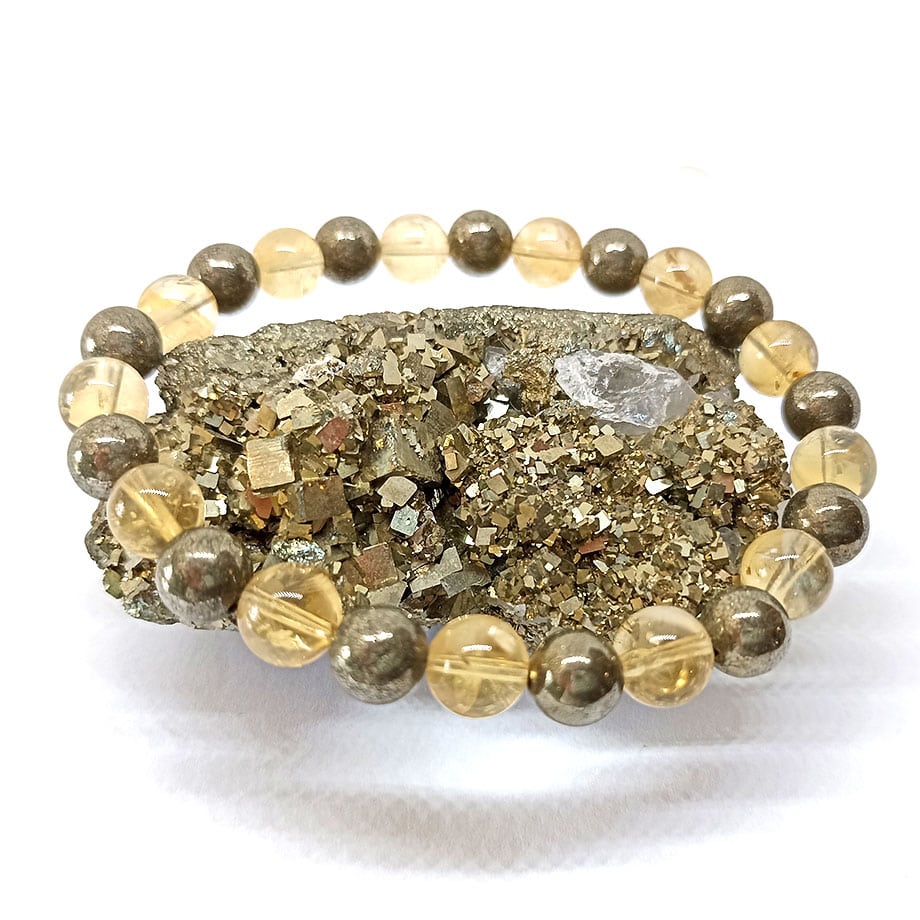 Bracelet Citrine, Pyrite