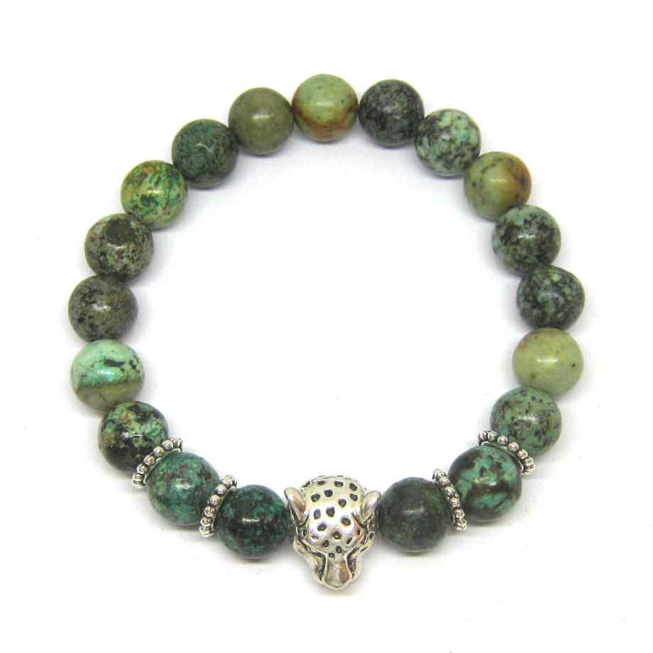 Bracelet Green Panther en Turquoise d'Afrique