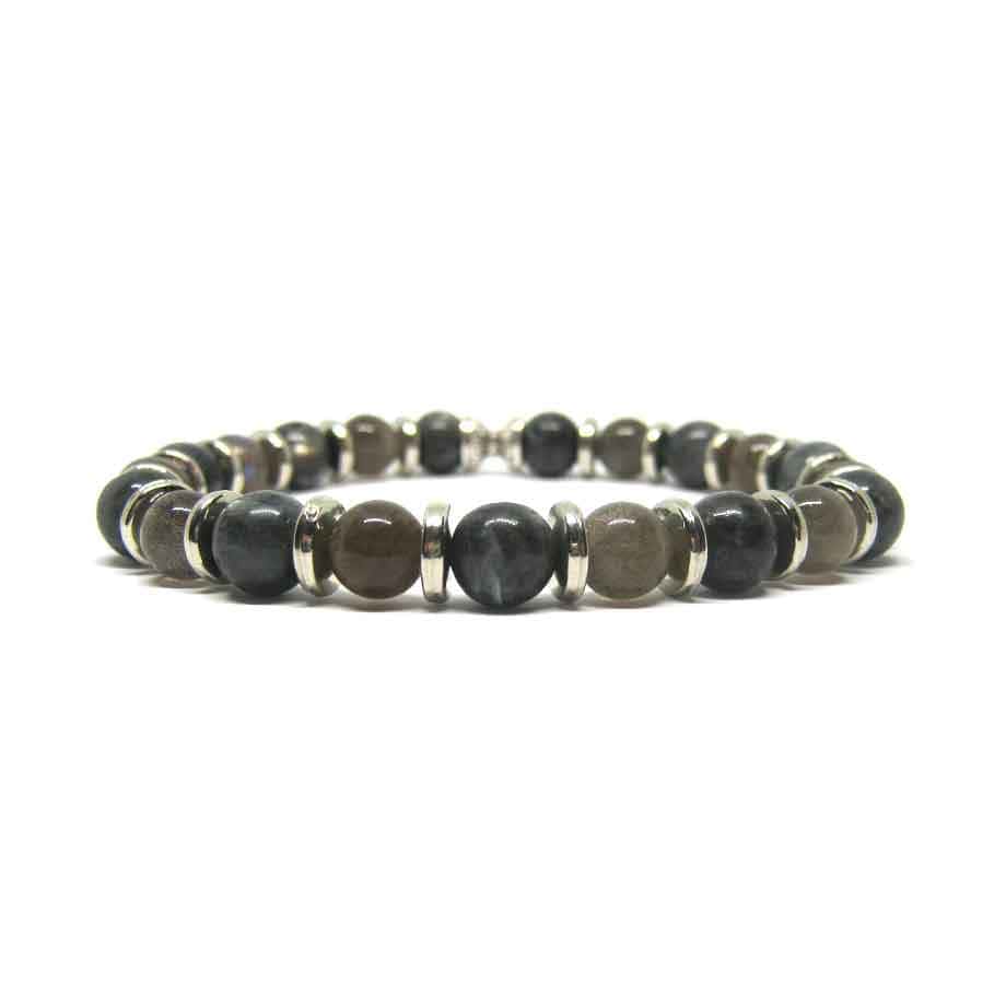 Bracelet Labradorite et Larvikite