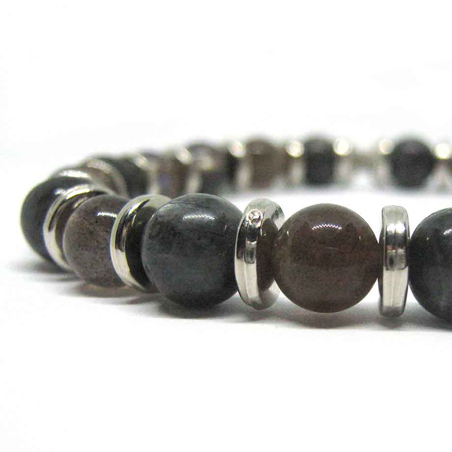 Bracelet Labradorite et Larvikite