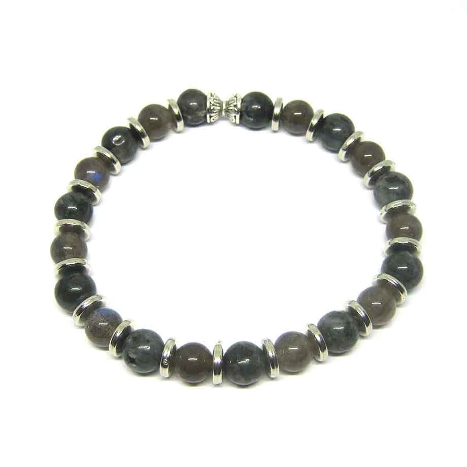 Bracelet Labradorite et Larvikite