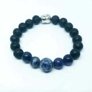 Bracelet Pierres de lave et Sodalite naturelles