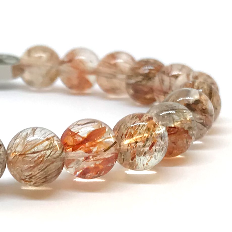 Bracelet Super Seven Quartz rutile noir, doré et cuivré