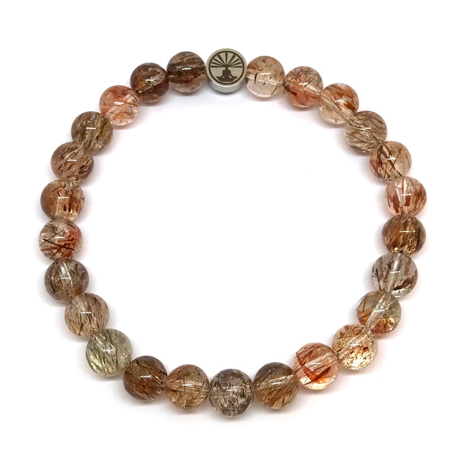 Bracelet Super Seven Quartz rutile noir, doré et cuivré