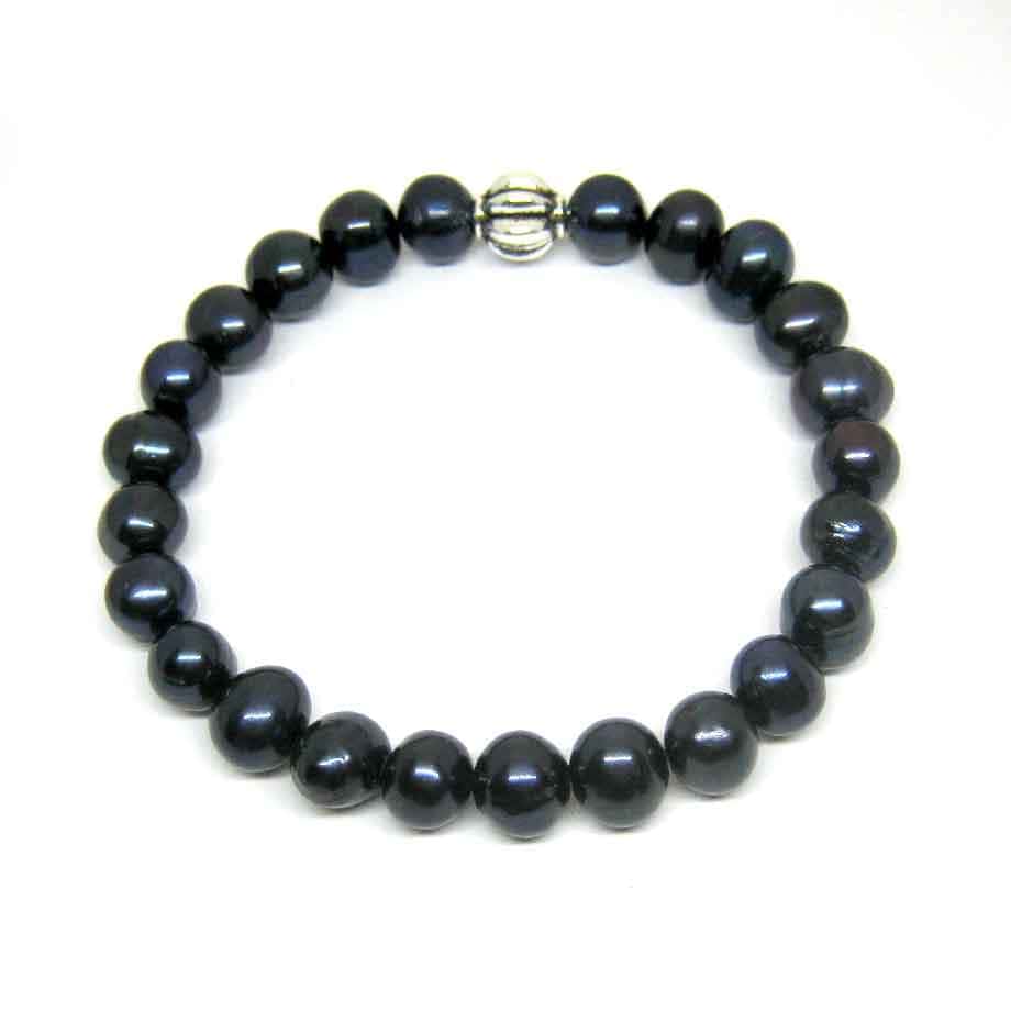 Bracelet de Perles noires de culture d'eau douce