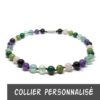 Collier Mala personnalisé Tourmaline, Quartz rose, Jade, Malachite, Fluorite et Améthyste