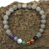 Bracelet 7 Chakras en pierre volcanique de La Réunion