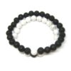 Bracelet Amitié Yin Yang en pierres de lave et Howlite Bracelet Amitié Yin Yang en pierres de lave et Howlite