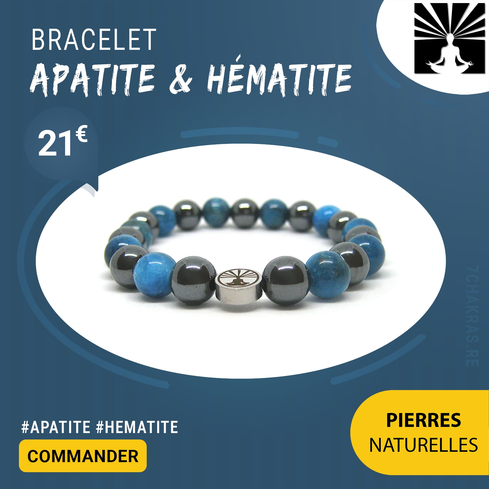 Bracelet Apatite Hématite en pierres naturelles