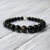 Bracelet Obsidienne dorée