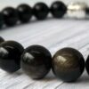 Bracelet Obsidienne dorée