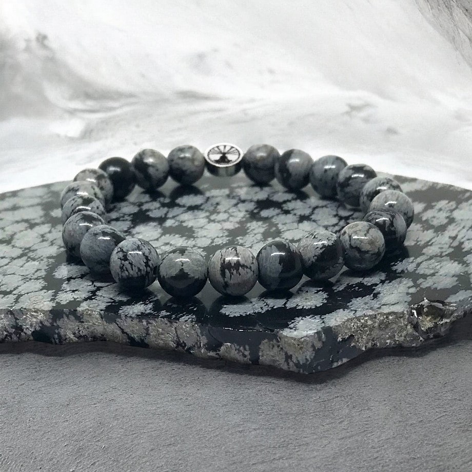 Bracelet Obsidienne neige
