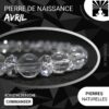 Bracelet Pierre de naissance du mois d'avril en Cristal de Roche