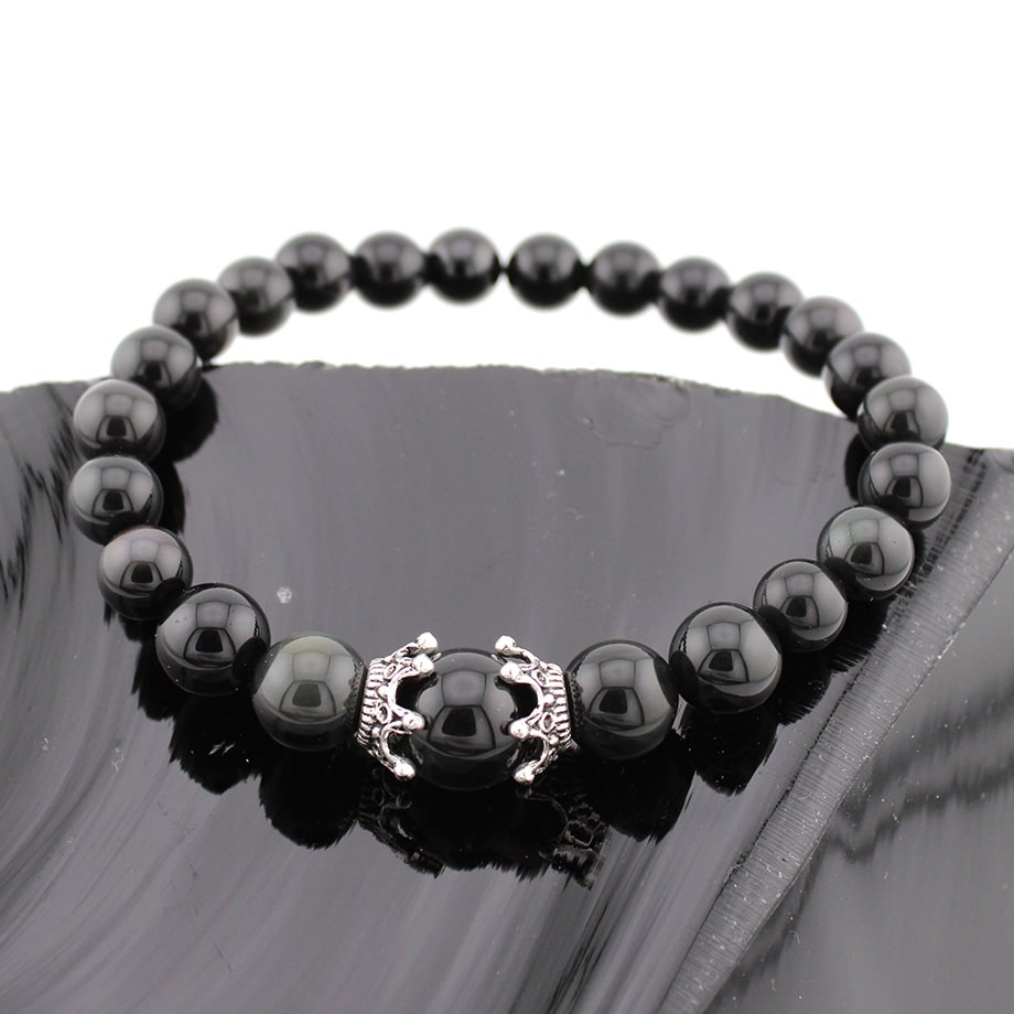 Bracelet homme Obsidienne noire