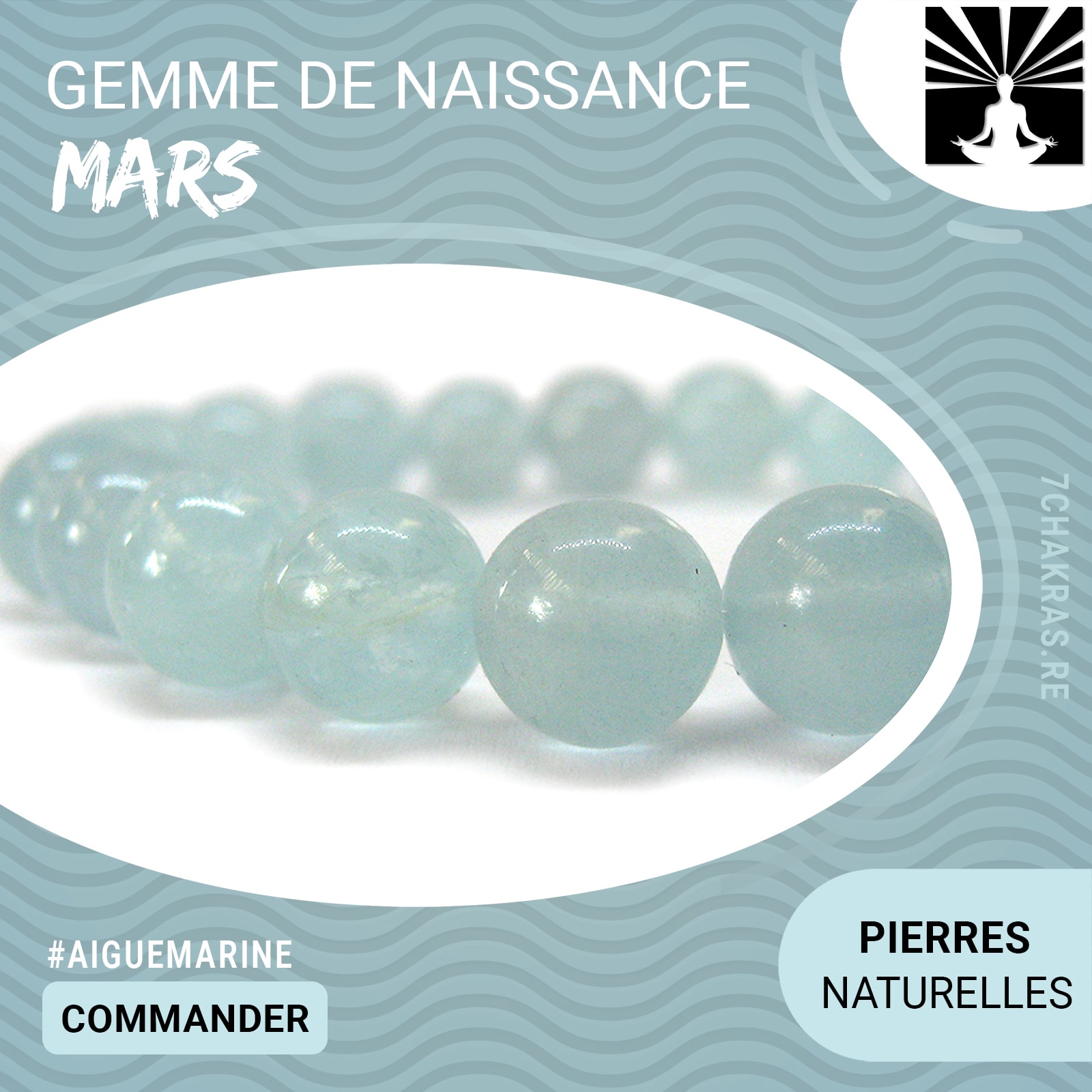 Bracelet Gemme de naissance du mois de Mars en Aigue-marine