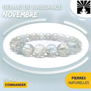 Bracelet Gemme de naissance du mois de Novembre en Topaze Bracelet Gemme de naissance du mois de Novembre en Topaze