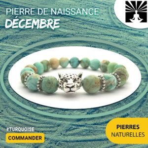 Bracelet Pierre de naissance du mois de D&eacute;cembre en Turquoise
