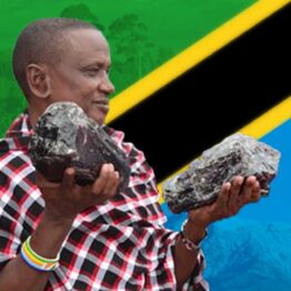 Saniniu Kurian Laizer et les plus gros cristaux de Tanzanite